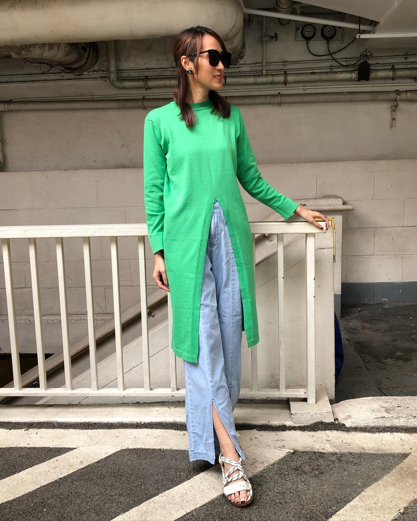 Long Green Split Top