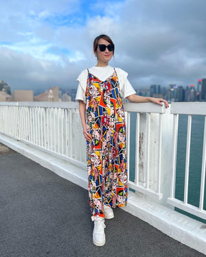 Cartoon cheap print jumpsuit