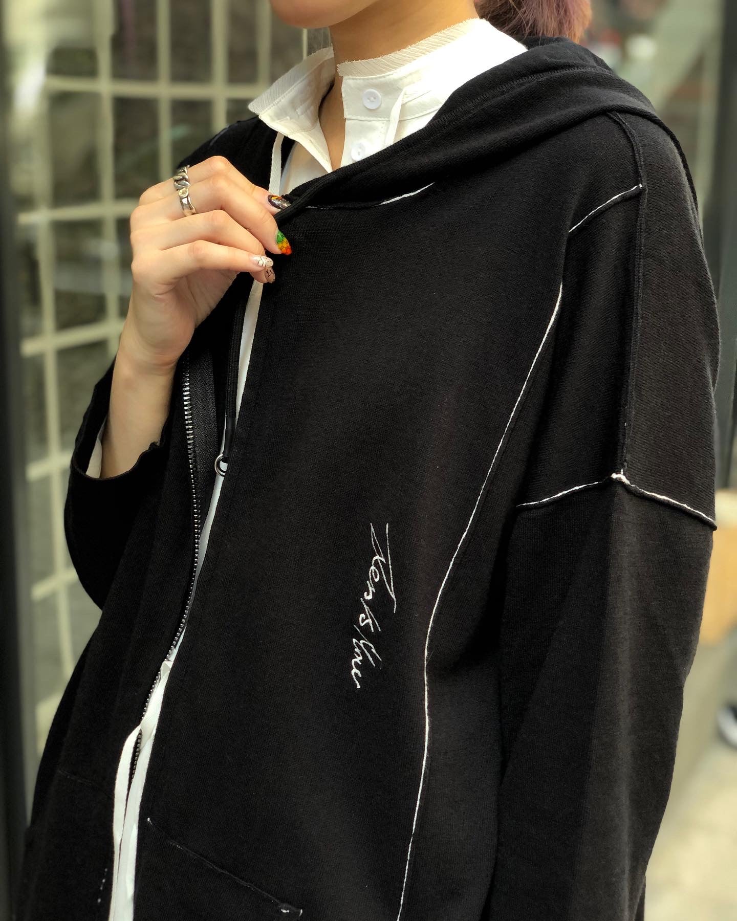 Designer Brand Hooded Zipper Cardigan