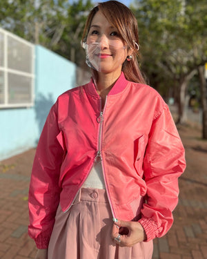 Pink Two Tone Zip Jacket