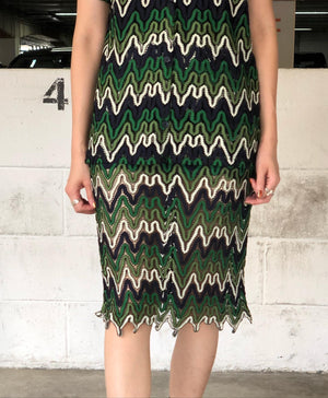 Green Wave Set - Top and Skirt