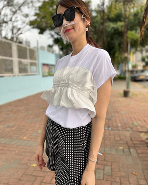 White Ruffle Top