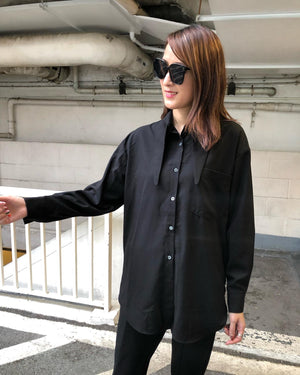 Black Long Collar Shirt