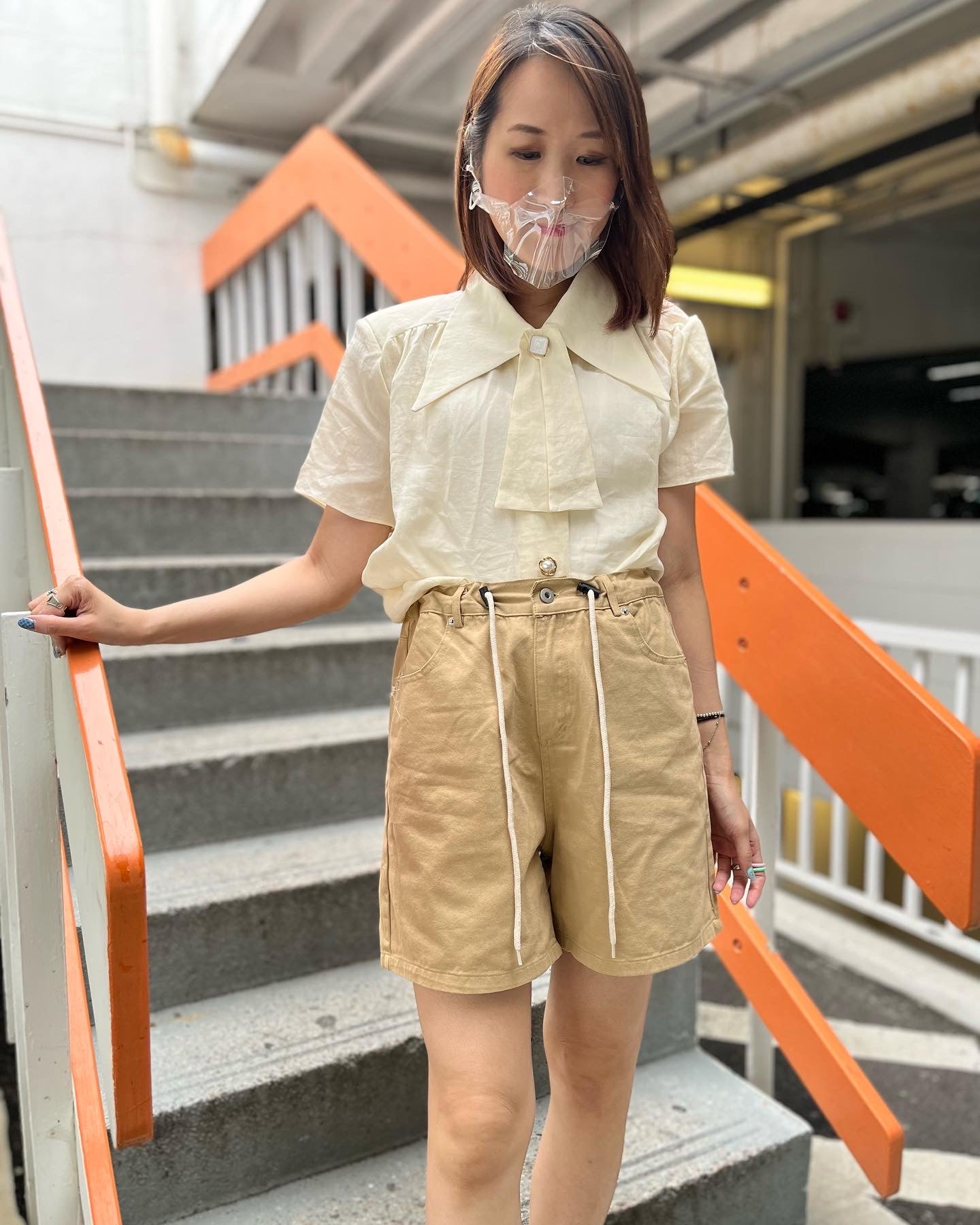 Beige Top With Special Buttons