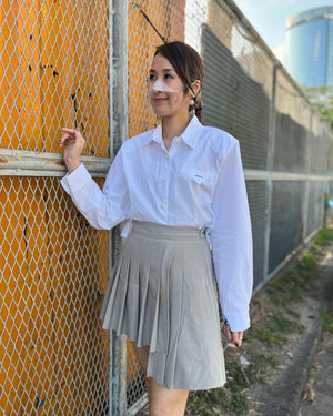 White Shirt with Trangle Badge