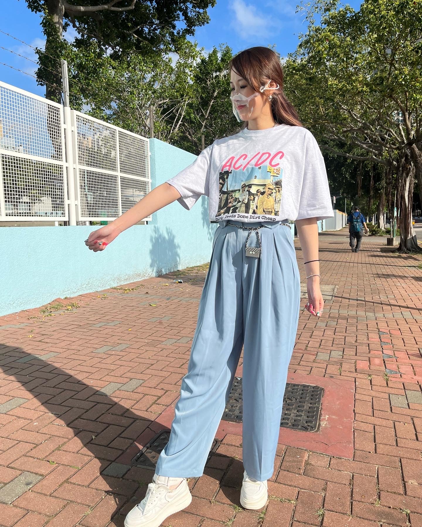 Blue High Waist Pants