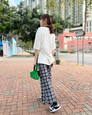 Black and White Checkers Pattern Pants