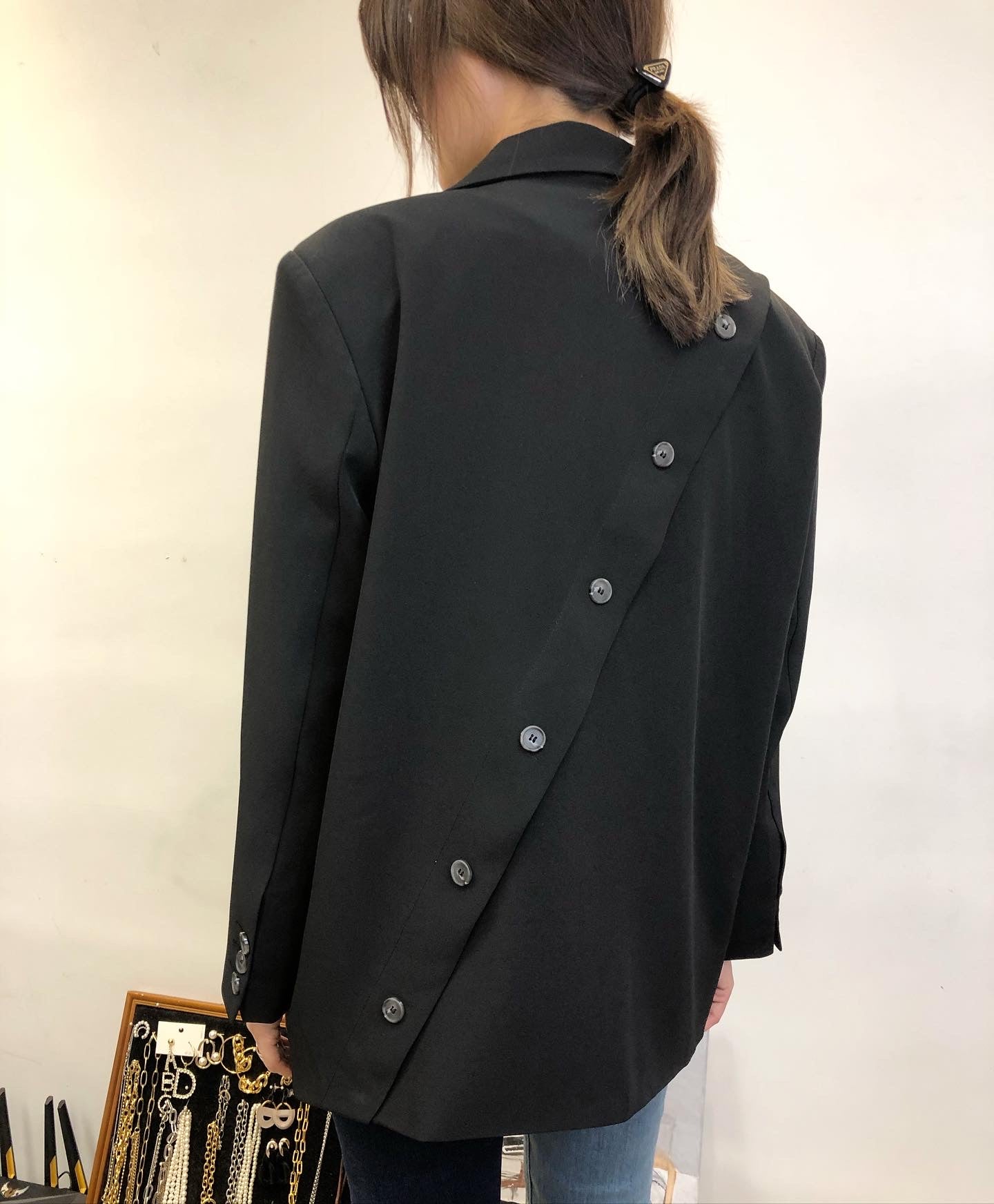 Suit Jacket with Sling Button