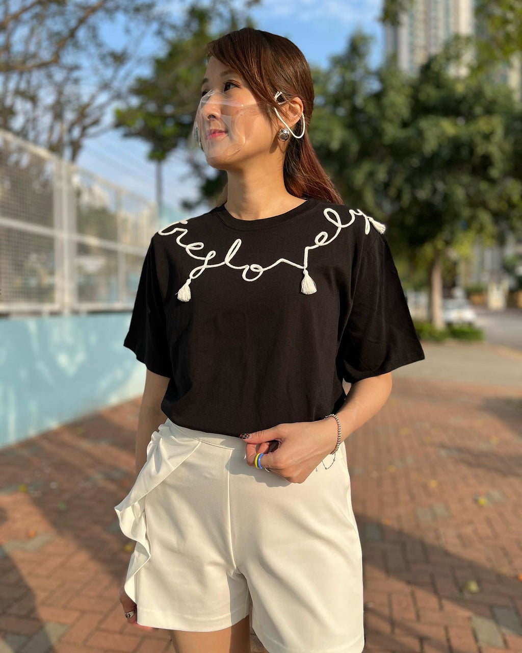 White Ruffle Shorts