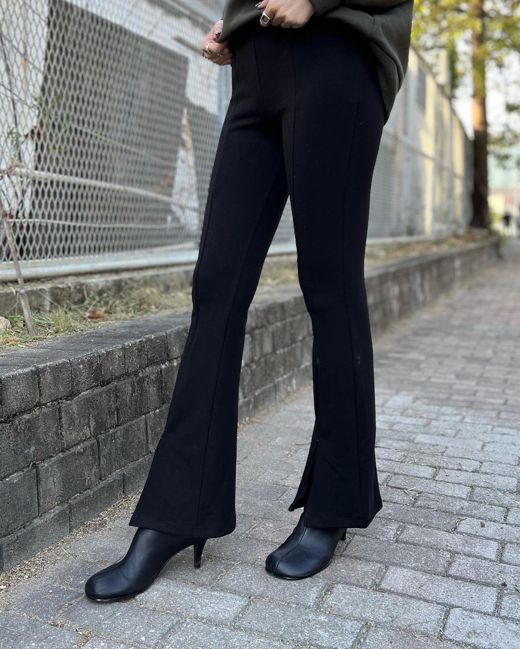 Boot Cut Front Split Pants