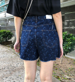 Moon Pattern Denim Short