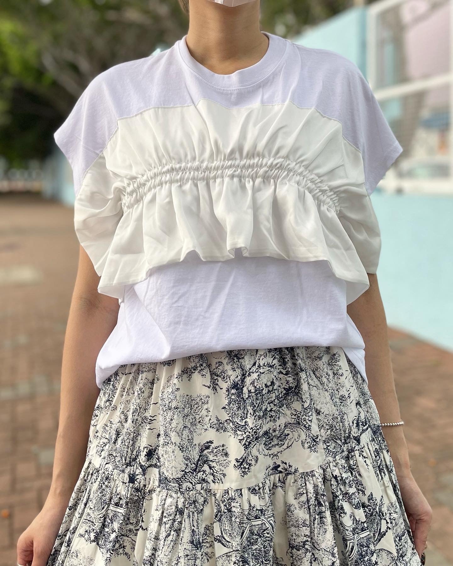 White Ruffle Top