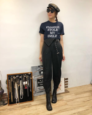 Slim Cut Pants with Belt