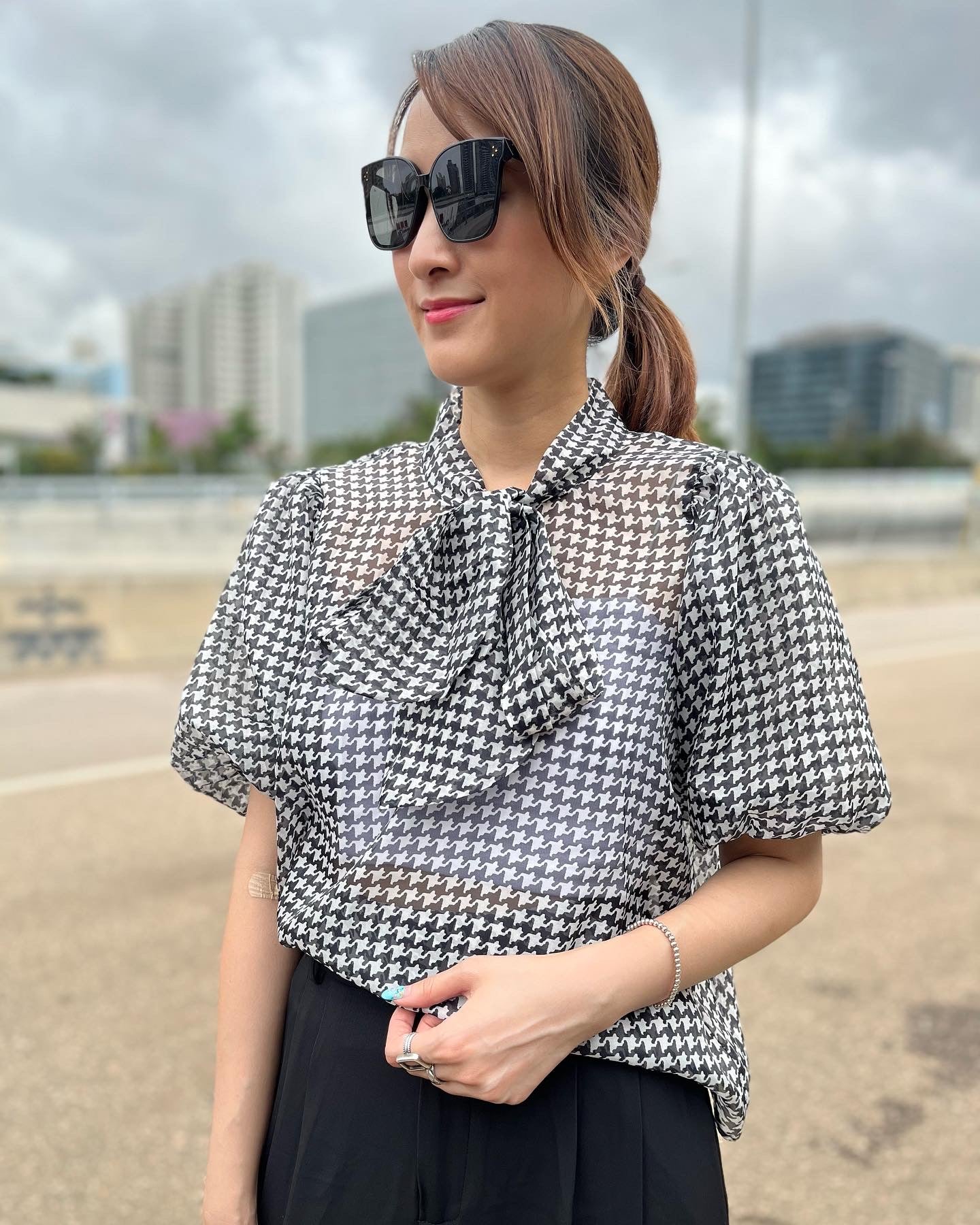 Classic Houndstooth Pattern Top