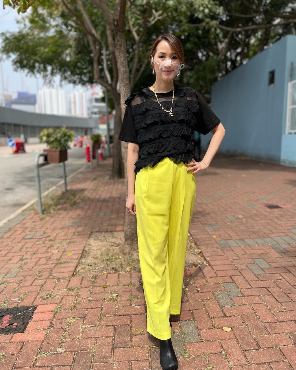 Yellow Straight Cut Pants