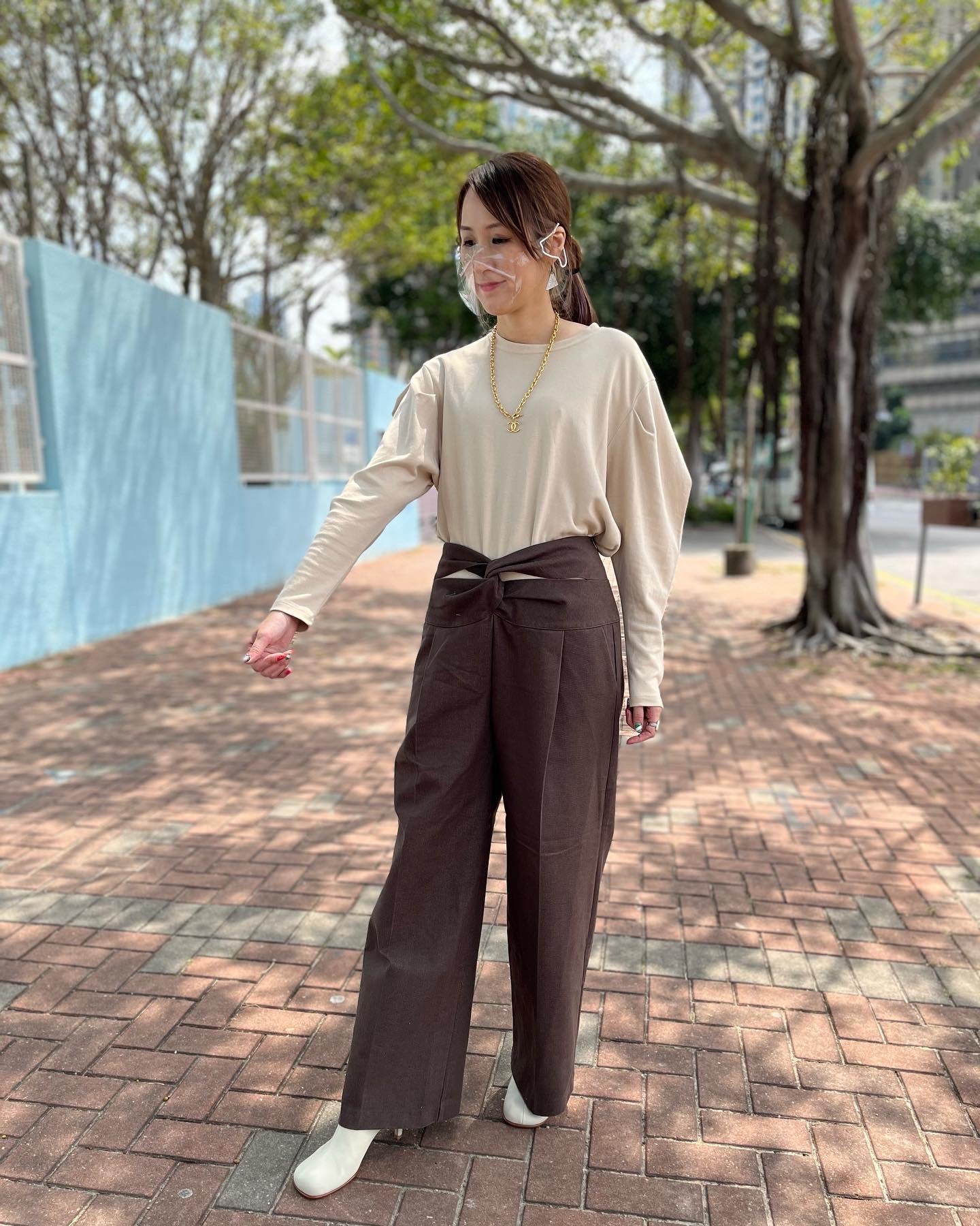 Brown Die-Cut Pants