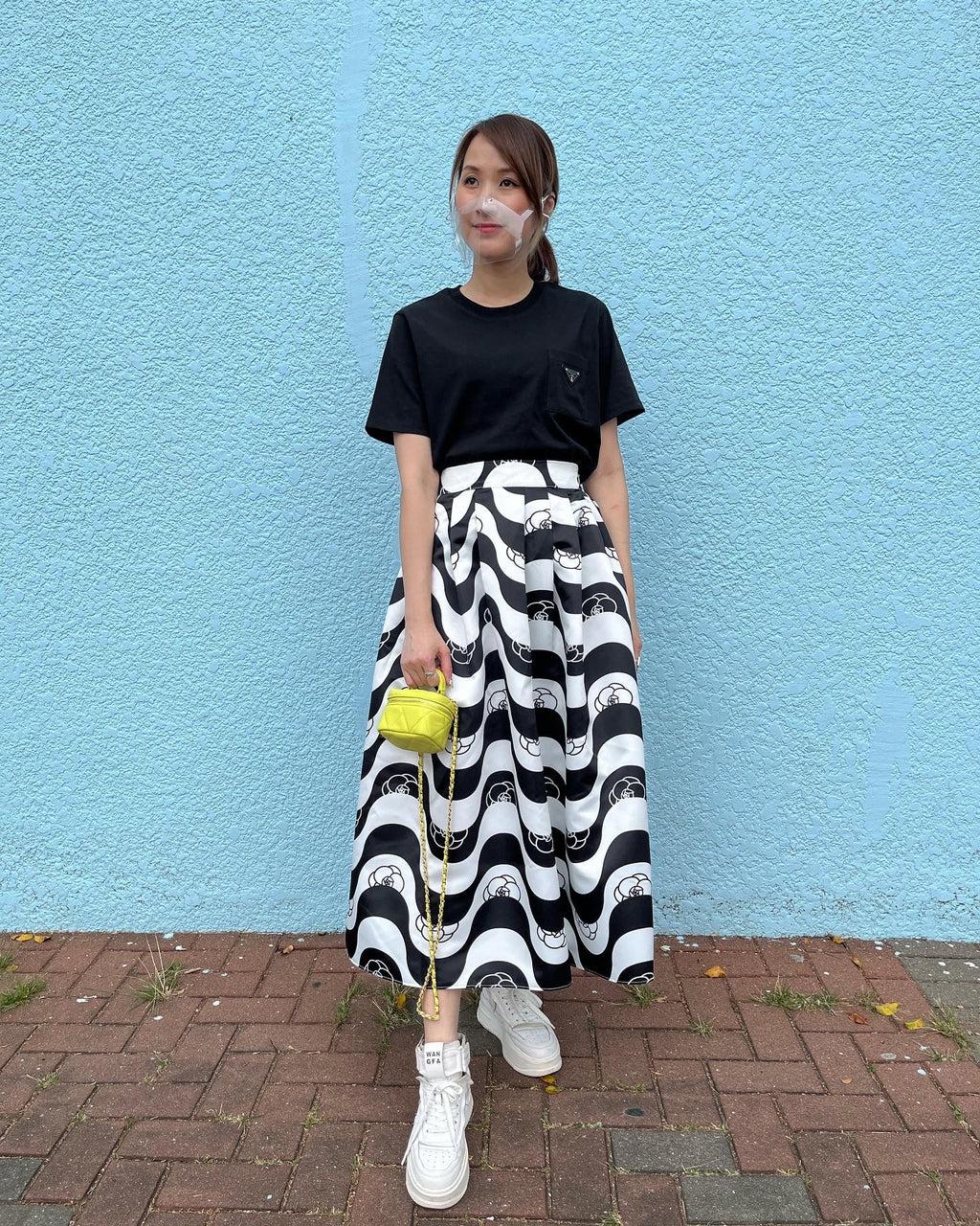 Wave w/ Flower Pattern Skirt