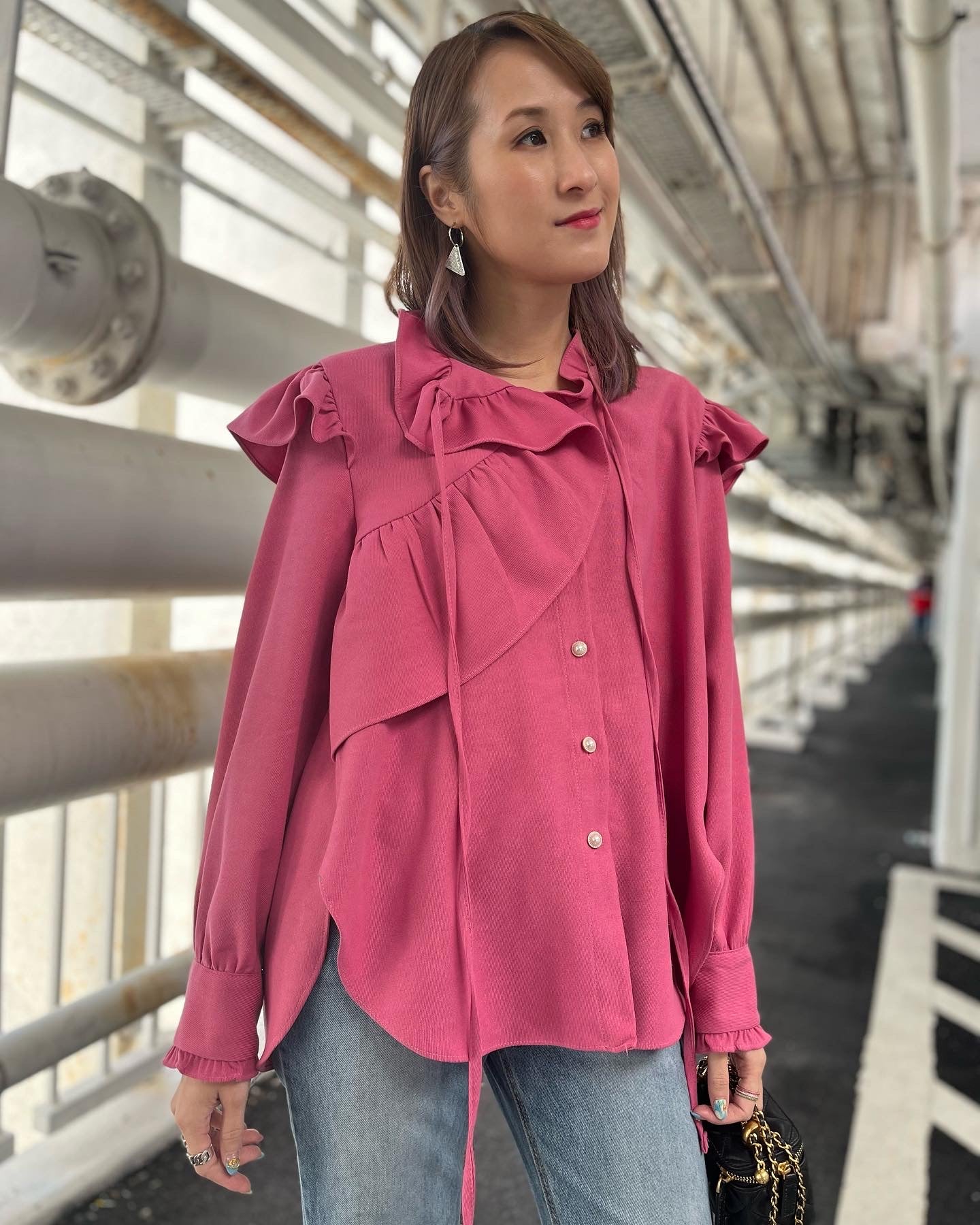 Pink Ruffle Shirt