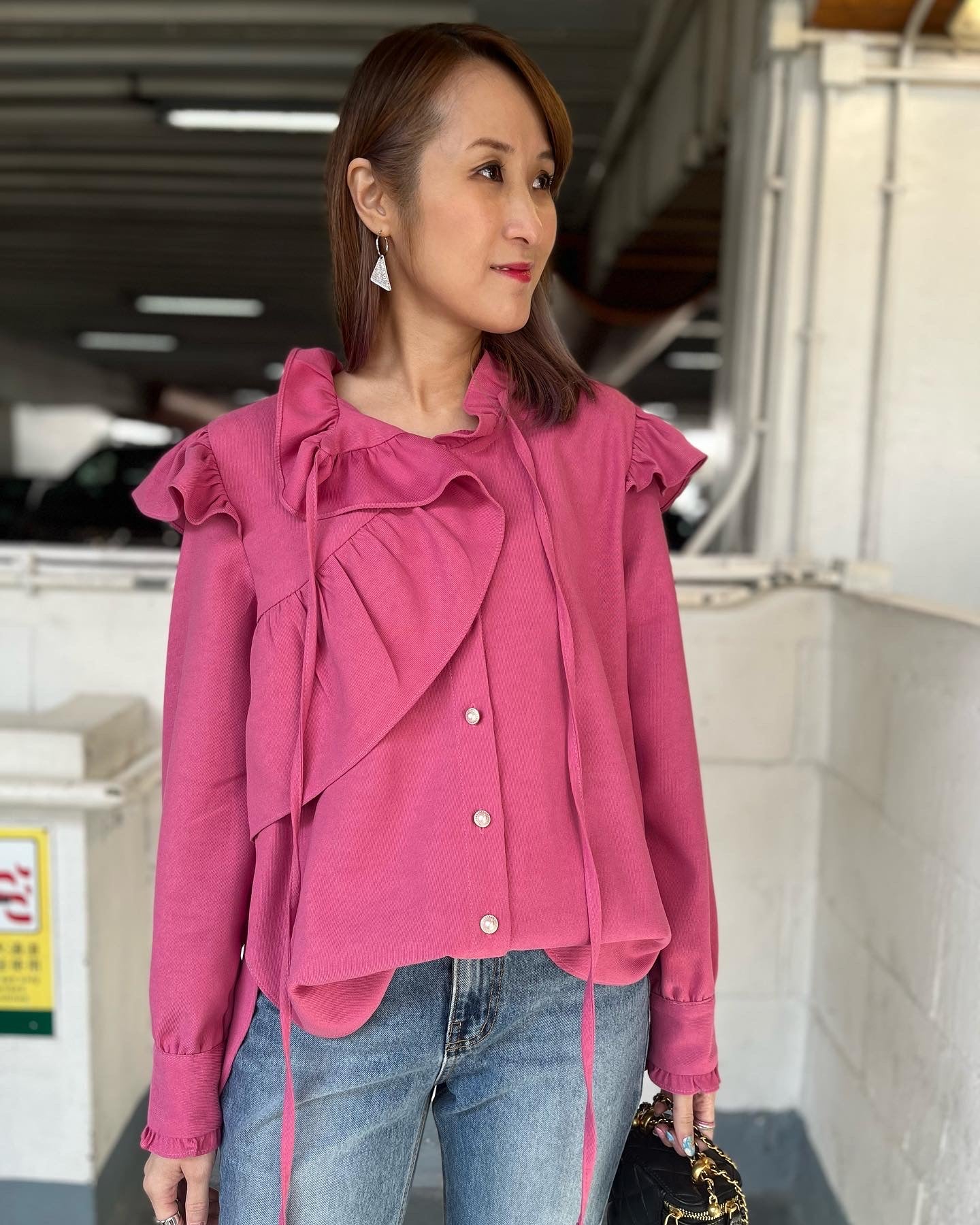 Pink Ruffle Shirt