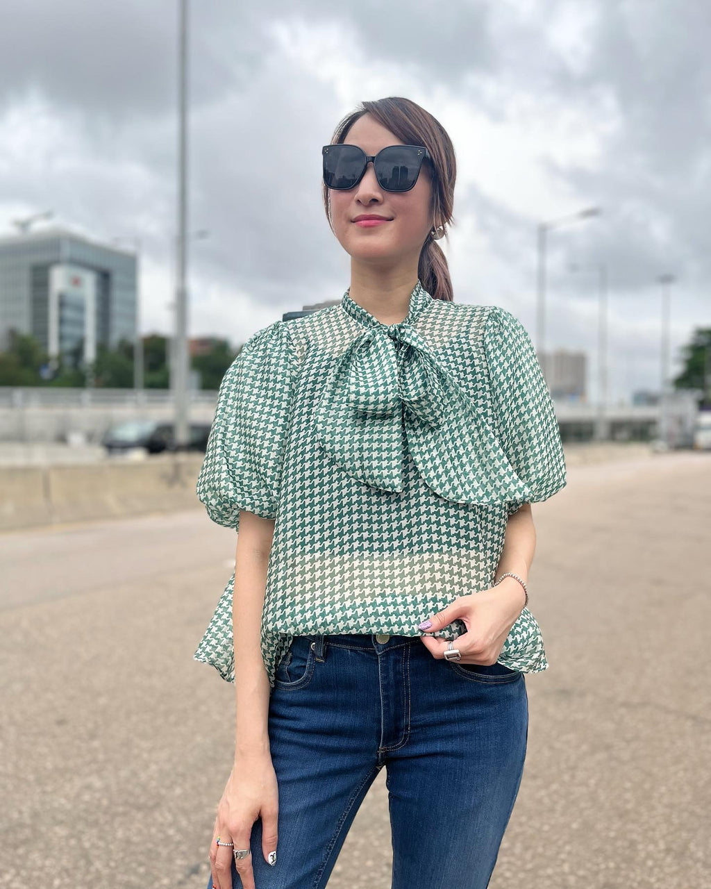 Classic Houndstooth Pattern Top