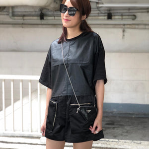 Faux Leather Top