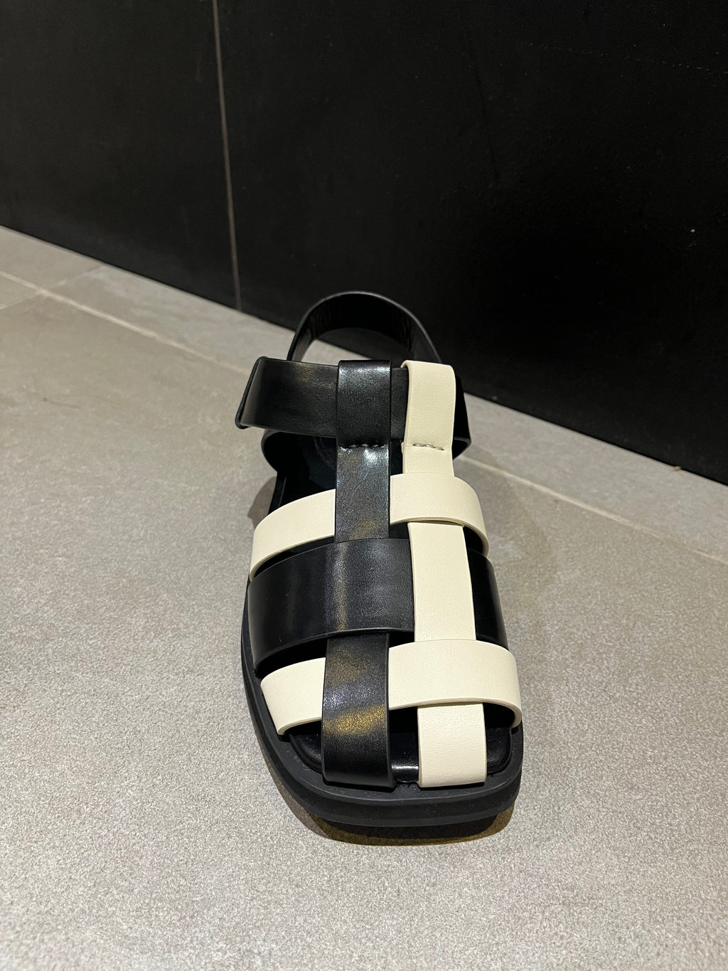 Black And White Sandals