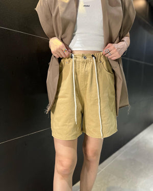 Beige / Blue Color Shorts