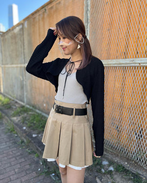 Black Stylish Set - Cardigan + Top + Pants