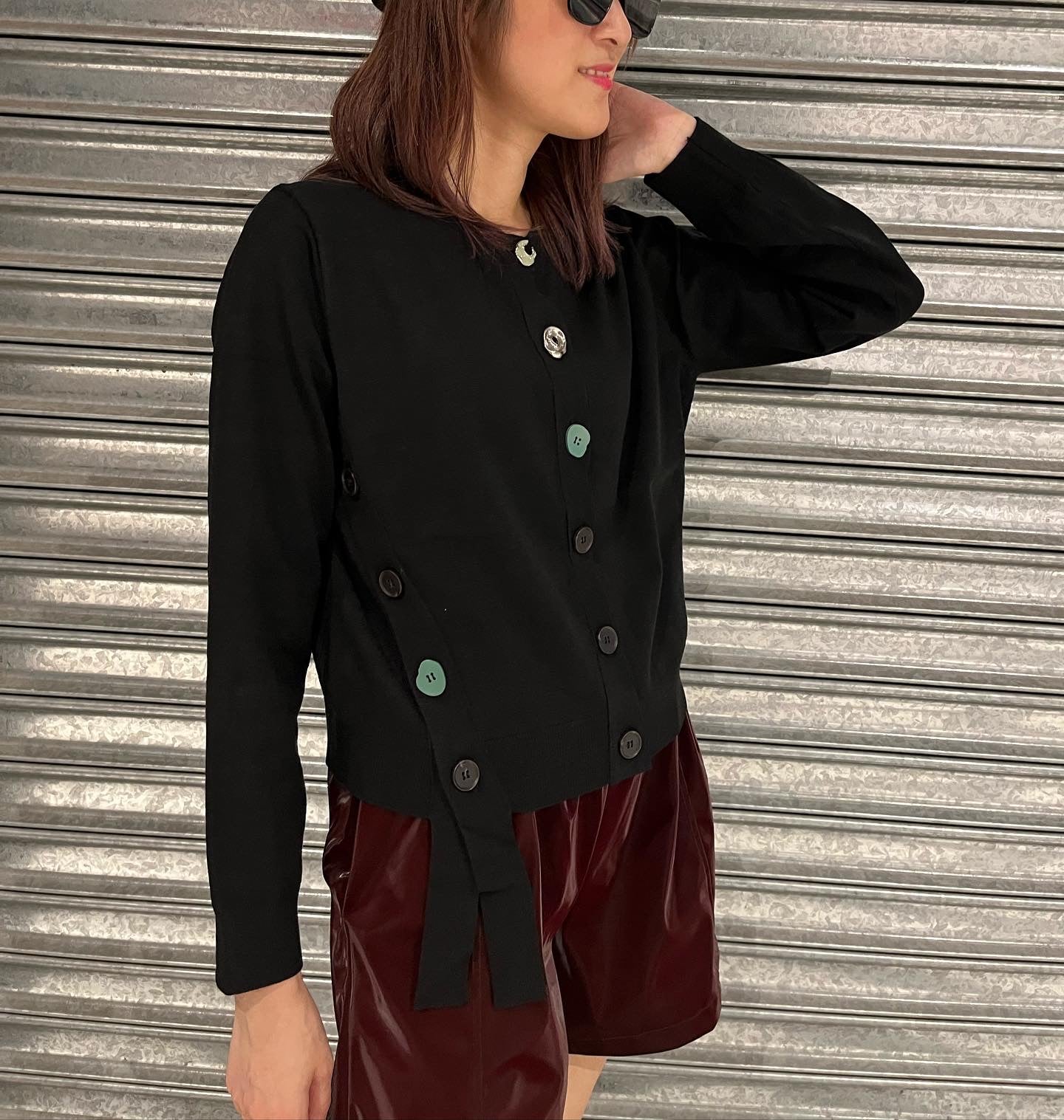 Black Stylish Buttons Cardigan