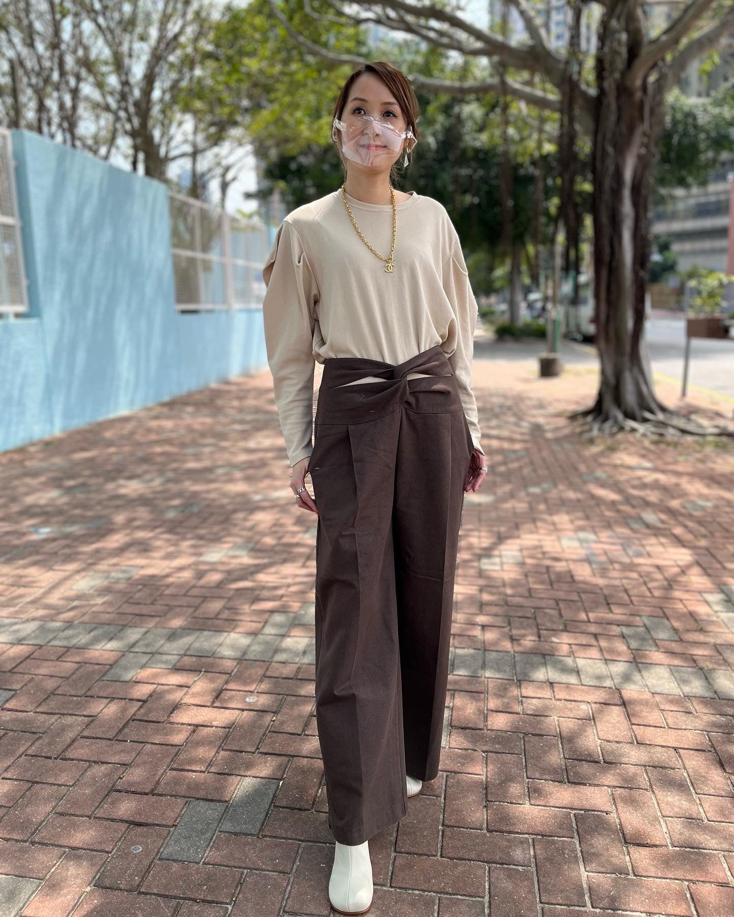 Brown Die-Cut Pants