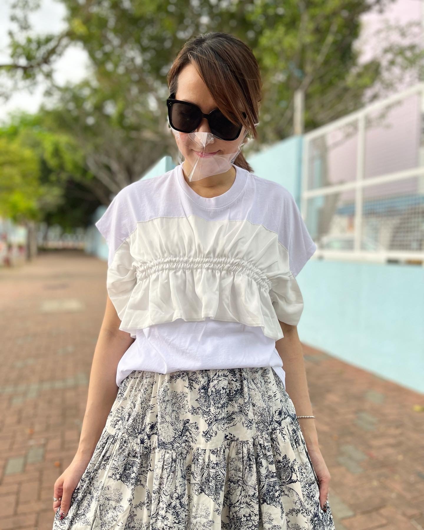 White Ruffle Top