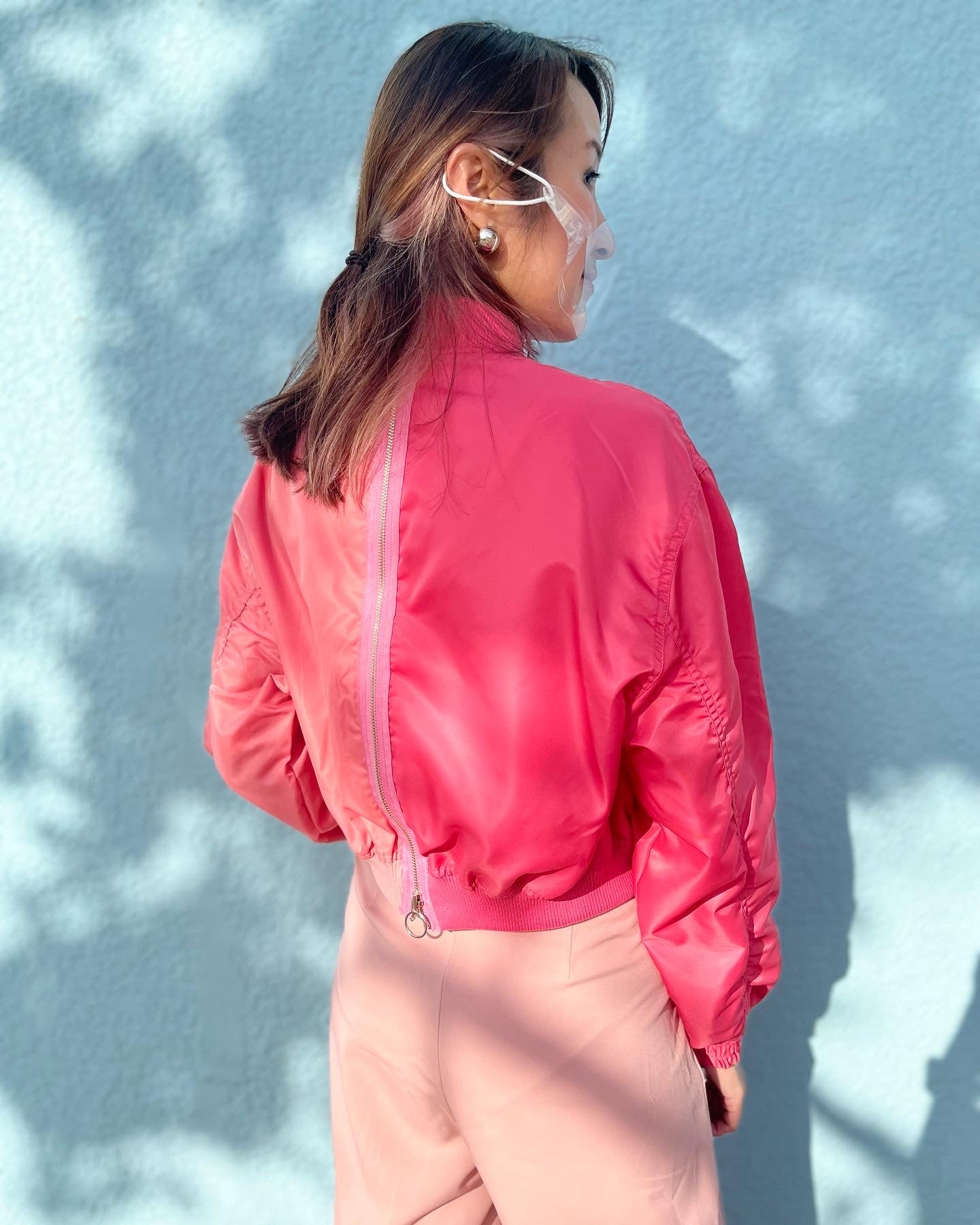 Pink Two Tone Zip Jacket