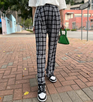 Black and White Checkers Pattern Pants