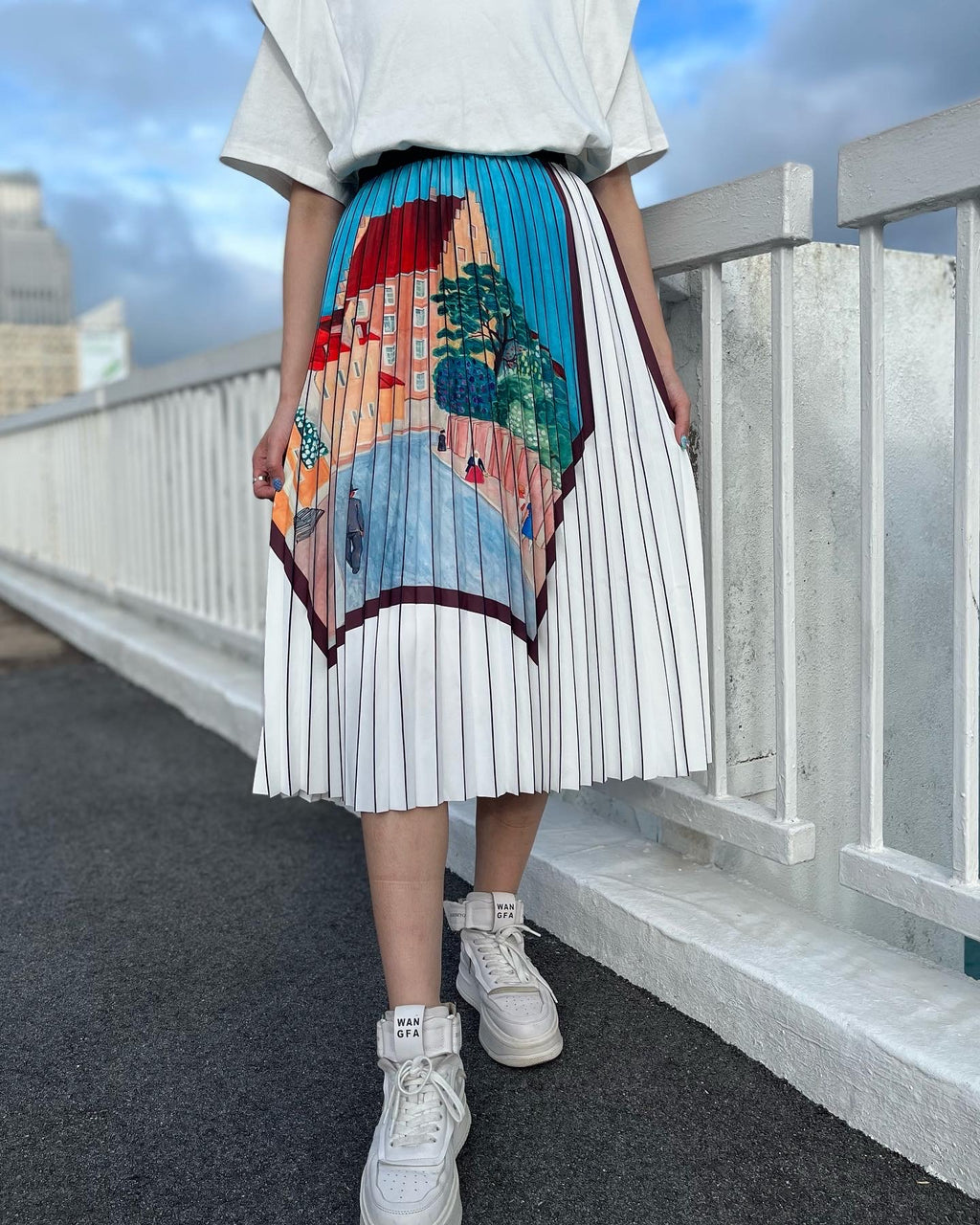 Small Town Accordion Pleated Skirt
