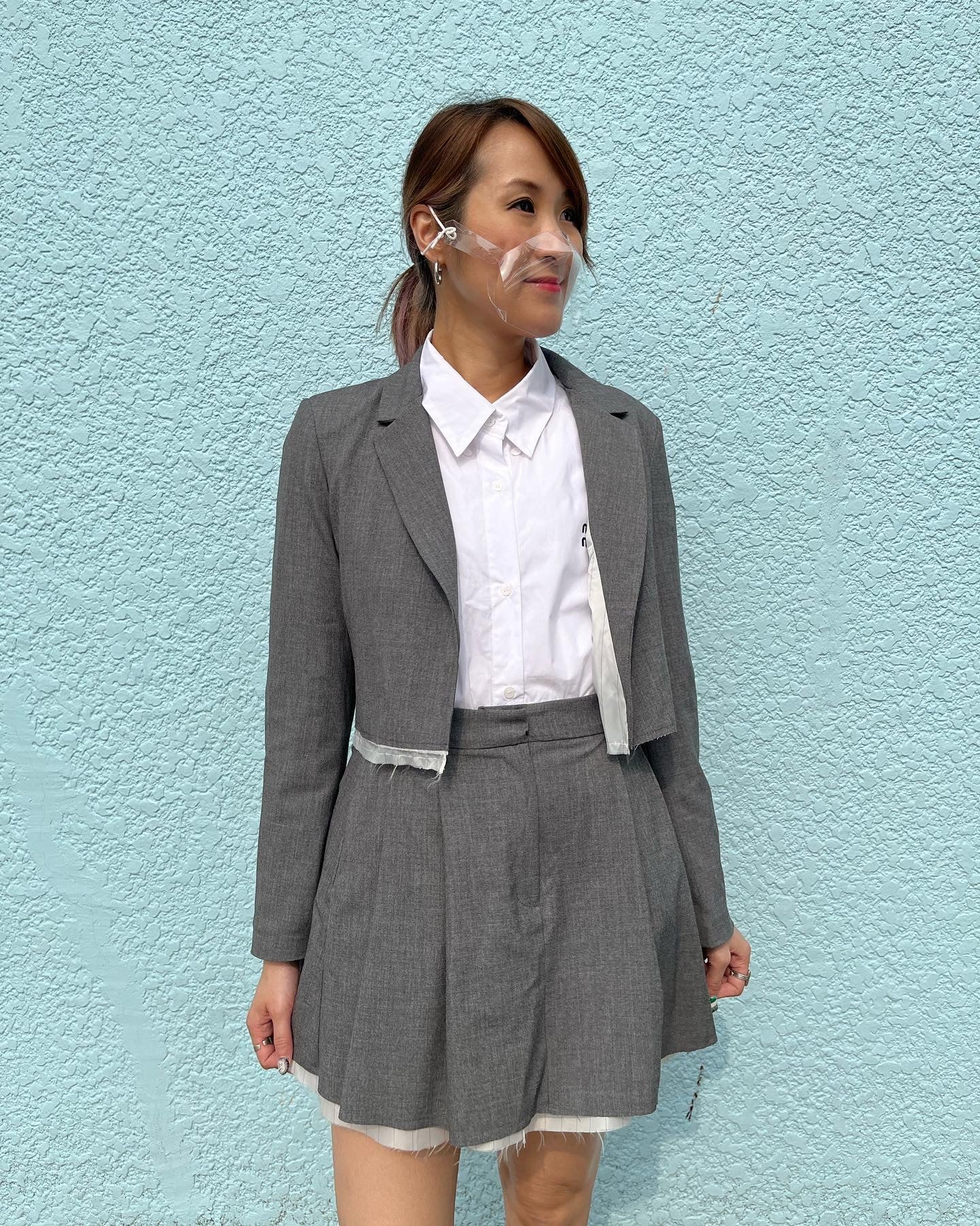 Italy 🇮🇹 Grey Color Set Top and Skirt