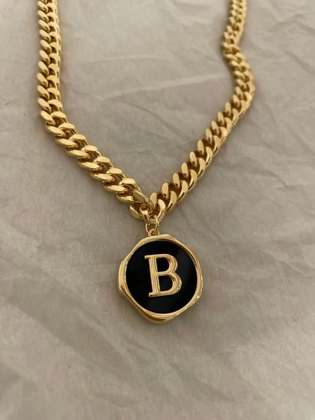 Necklace with Alphabet Badge